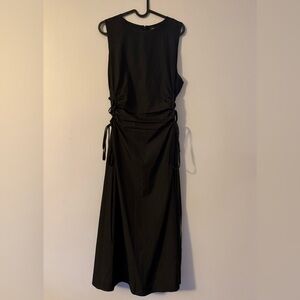 SHEIN Black Midi Dress with Side Ties